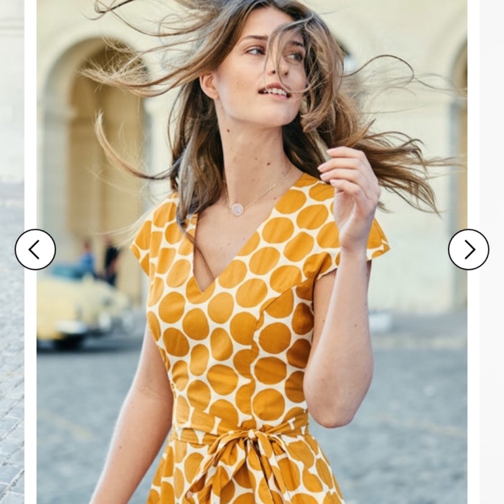 Boden tori midi dress- ivory yellow brand sport - Picture 3 of 8